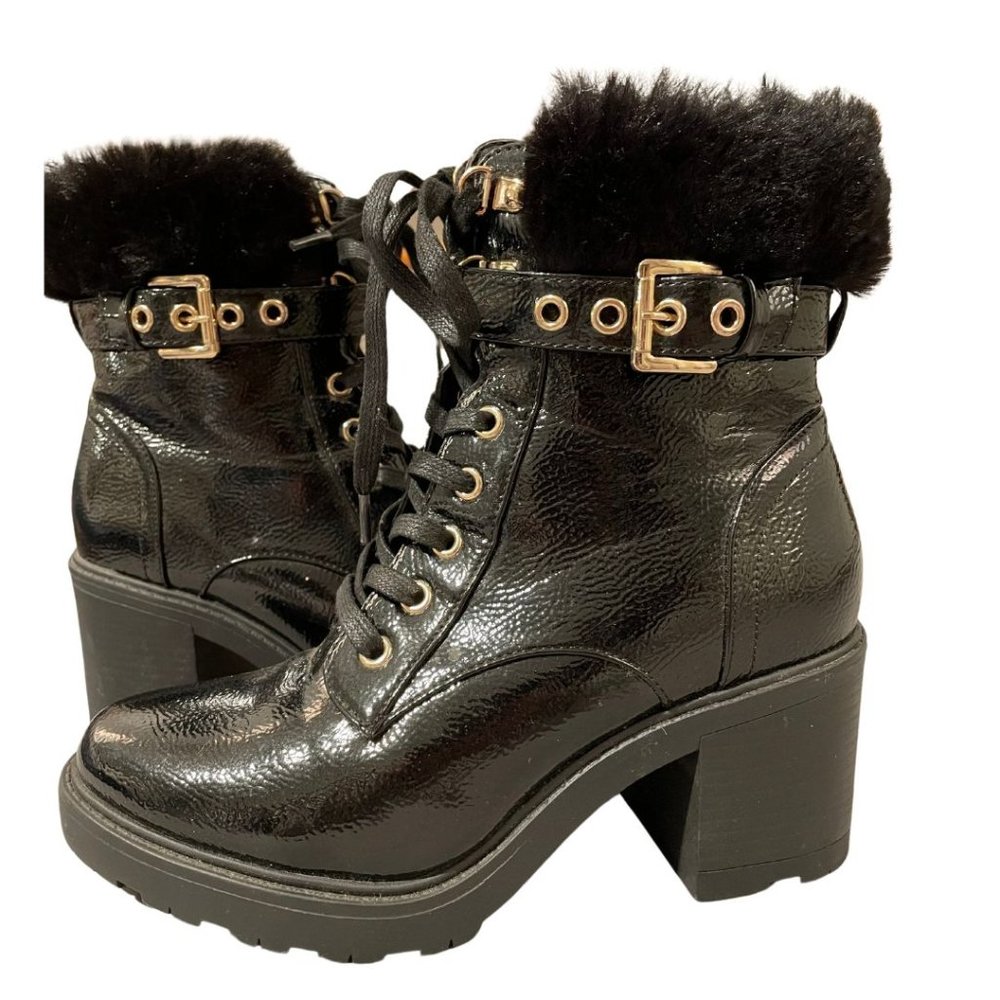 Black Lace-up Hiker Booties.